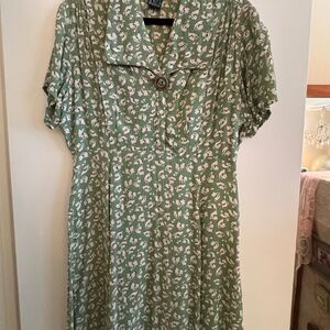 Vintage Olive Green Dress